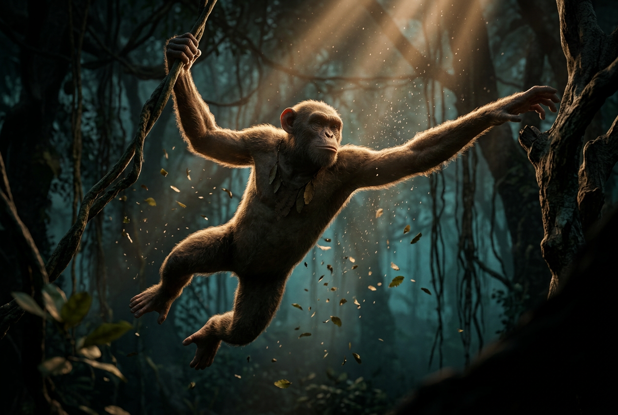 Zan — Ardipithecus ramidus — Swinging the canopy · Afar rainforest